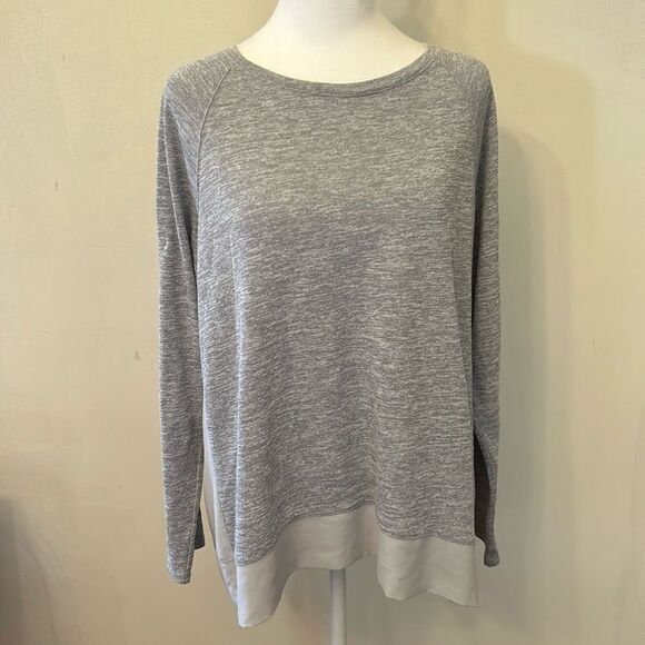 J Crew gray mixed media long sleeve top Size XL EUC - Picture 1 of 9